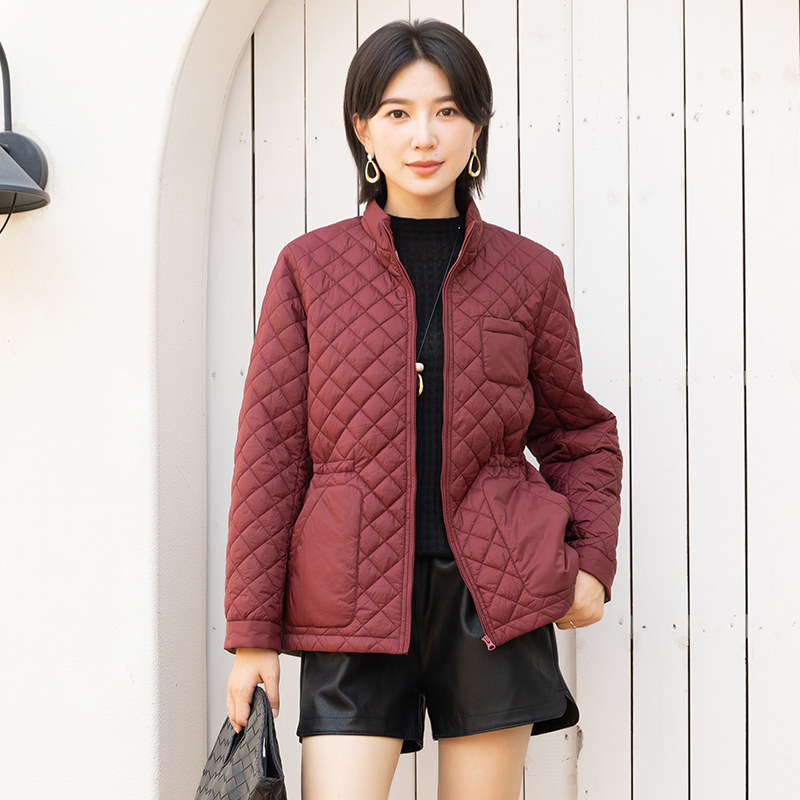 YUN韫华立领拉链收腰棉服外套
