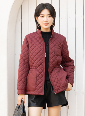 YUN韫2025冬季新品女装气质立领拉链收腰显瘦保暖休闲棉服外套