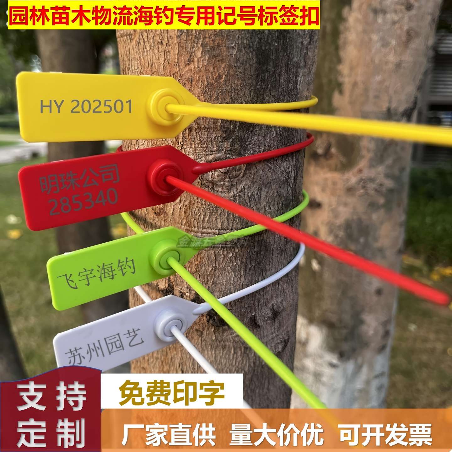 定制塑料封条扎带锁扣打号标签牌