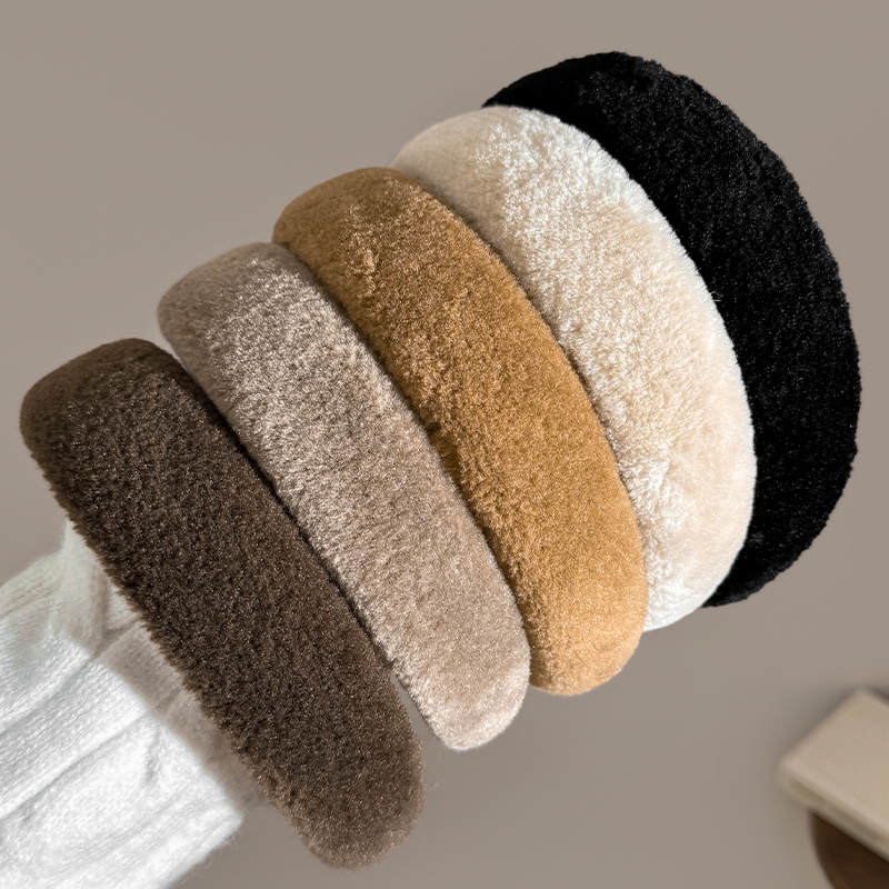 秋冬毛绒发箍女压高颅顶头