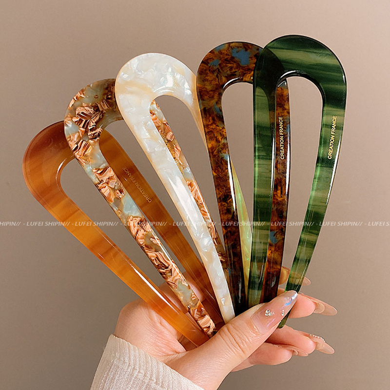 U型发簪女高级感新中式盘发神器