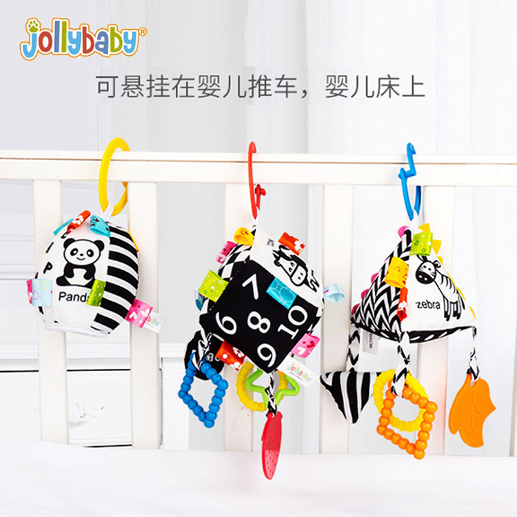 黑白手抓球积木可咬牙胶0-1挂件