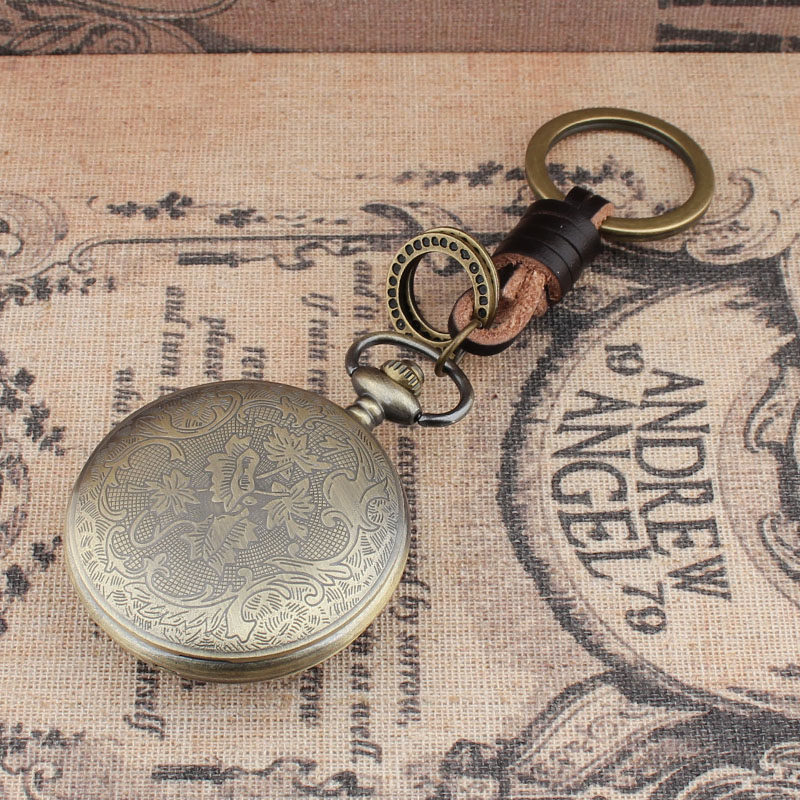 엄마와 아빠 키 체인 교수형 시계 방수 석영 펜던트 시계를위한 명확한 큰 숫자와 레트로 대형 다이얼 노인 회중 시계