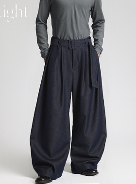 GLight山本弯刀凉感直筒西裤男女宽松休闲高级垂坠慵懒感拖地长裤