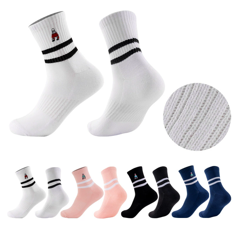 羽毛球运动袜子中筒加厚毛巾底男女款纯棉吸汗防滑训练休闲袜