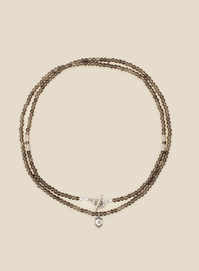 Fanciegarden 烟晶中长款高级感气质项链