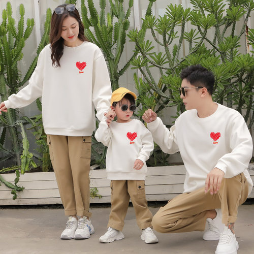 卫衣绒衫一家三口四口亲子装