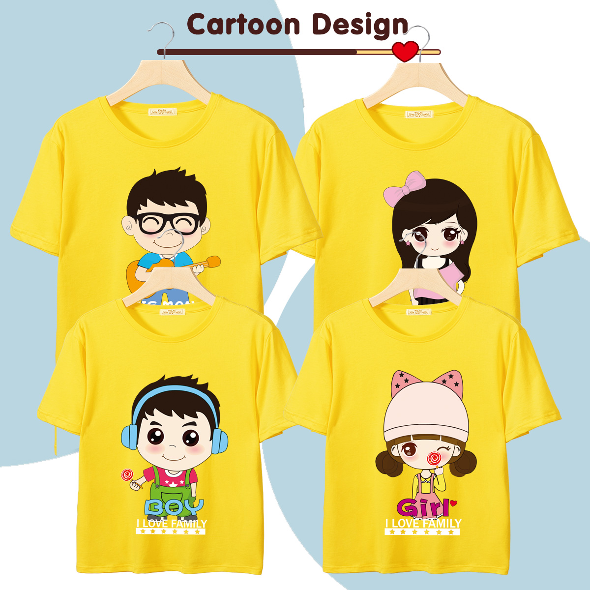 FeJa休闲成品T恤一家三口亲子装