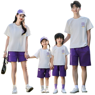 不一样的亲子装一家四口夏装T恤套装2025新款母女洋气父子装夏季