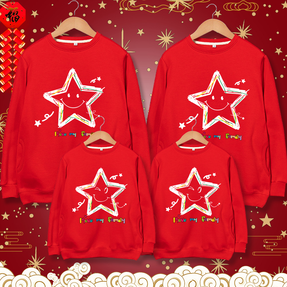 炸街新款潮洋气风全家福亲子装