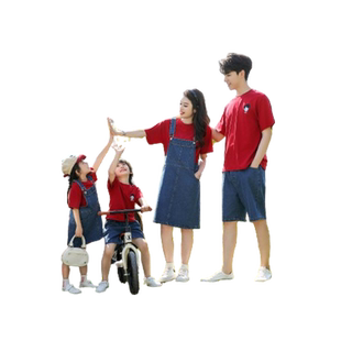 特别亲子装一家三口夏装母女装洋气2026新款韩版森系家庭夏季套装