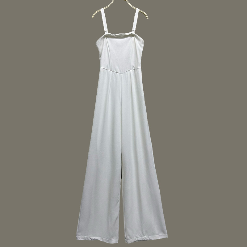 宽松气质无袖吊带阔腿连体裤