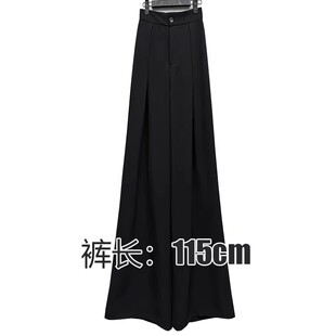 阔腿松紧腰高级感宽松休闲裤 高腰西装 180高个子女装 外贸原单175
