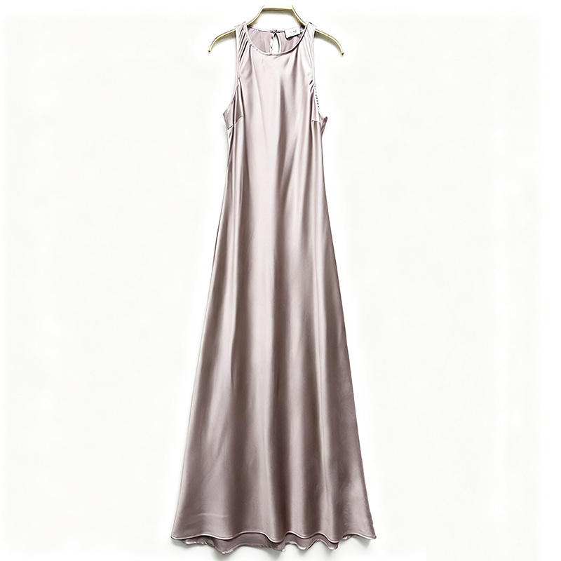 外贸原单170高个子新款女装无袖圆领宽松套头长款A字裙连衣裙