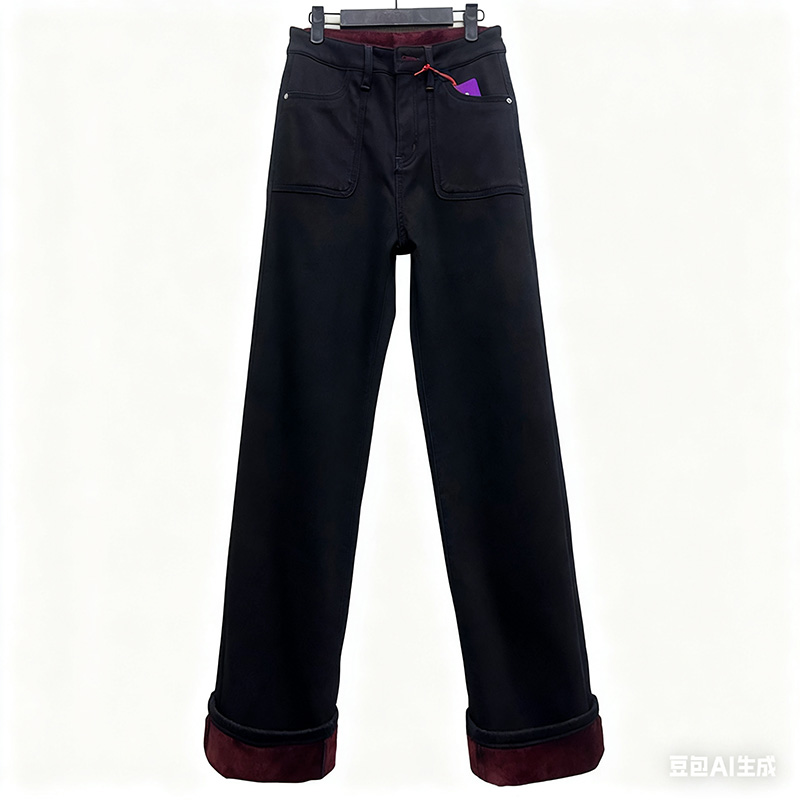 百搭加绒加厚直筒休闲裤