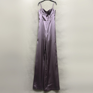 高腰闊腿連衣褲 外貿(mào)原單175高個(gè)子新款 女裝 百搭裹胸吊帶連體褲