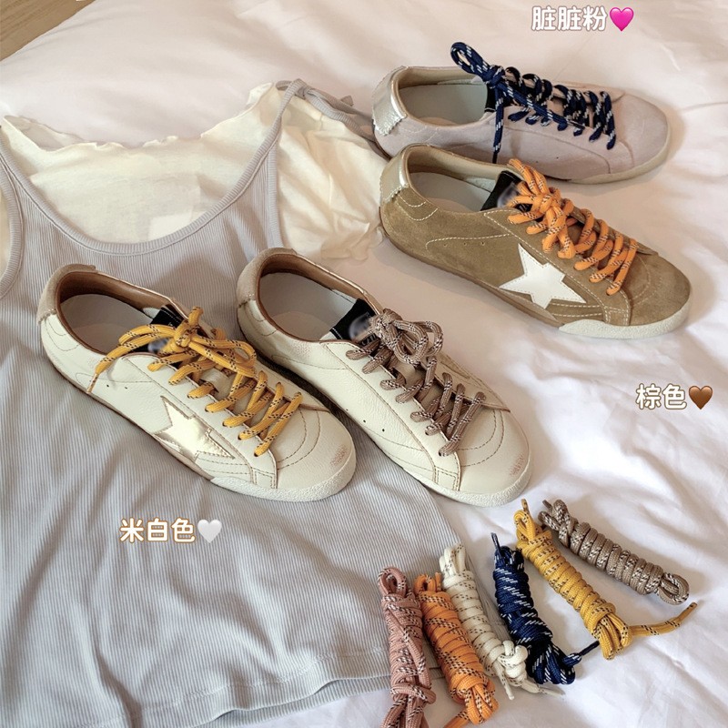 进口同款真皮德训鞋2025夏秋新款韩系星星做旧休闲运动脏脏女鞋