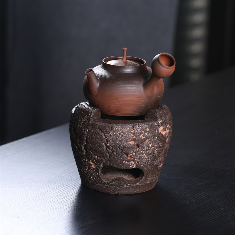 德国进口潮州复古全手工耐热太湖石裂纹碳炉家用功夫茶具木炭烧水