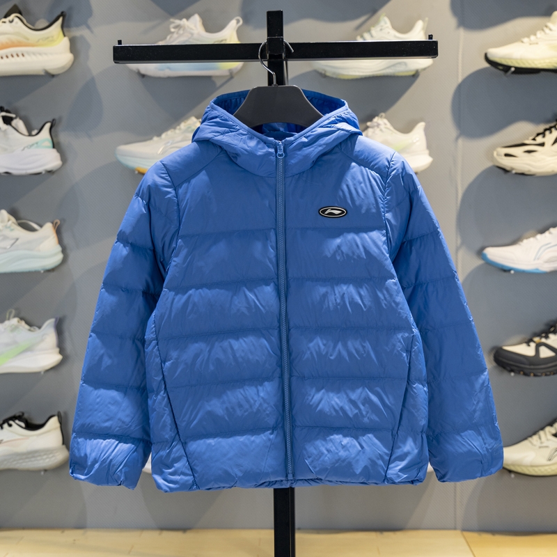 李宁保暖连帽儿童防泼水羽绒服