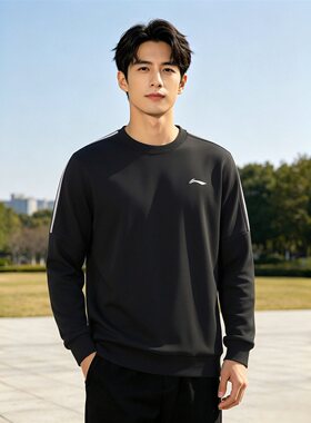 李宁健身男子圆领运动卫衣
