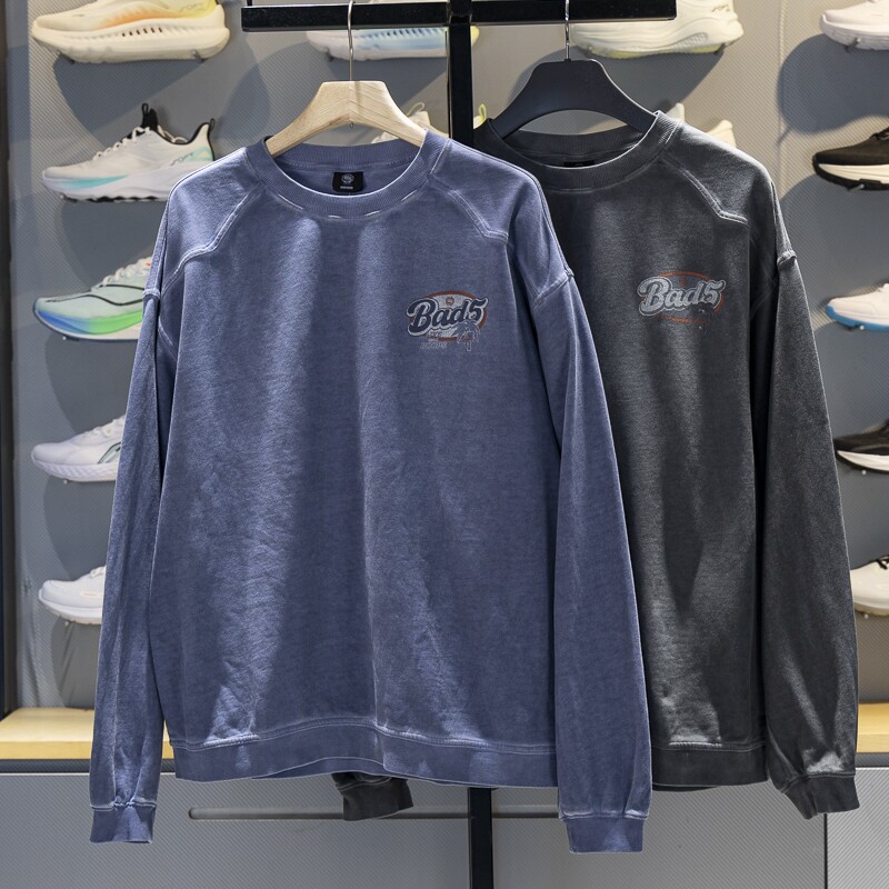 李宁男子圆领宽松套头卫衣