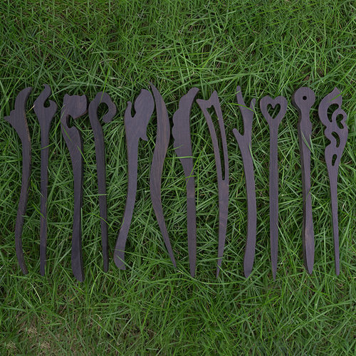 木艺有缘复古黑檀发簪半成品