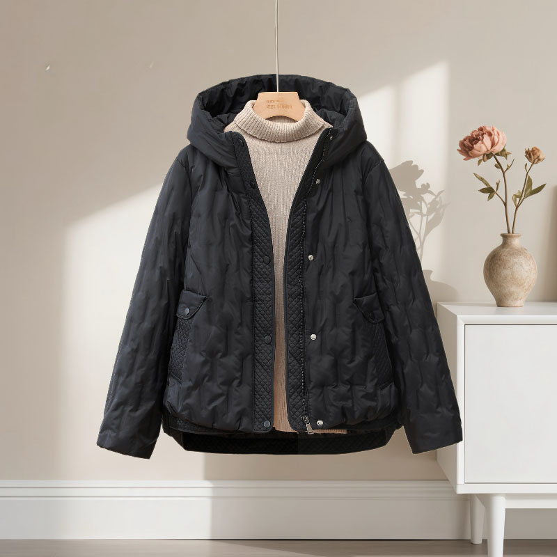冬季新款轻薄短款连帽羽绒服外套