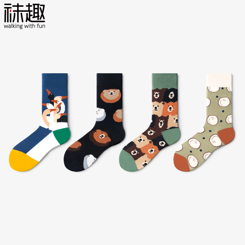 袜趣卡通袜子女中筒袜