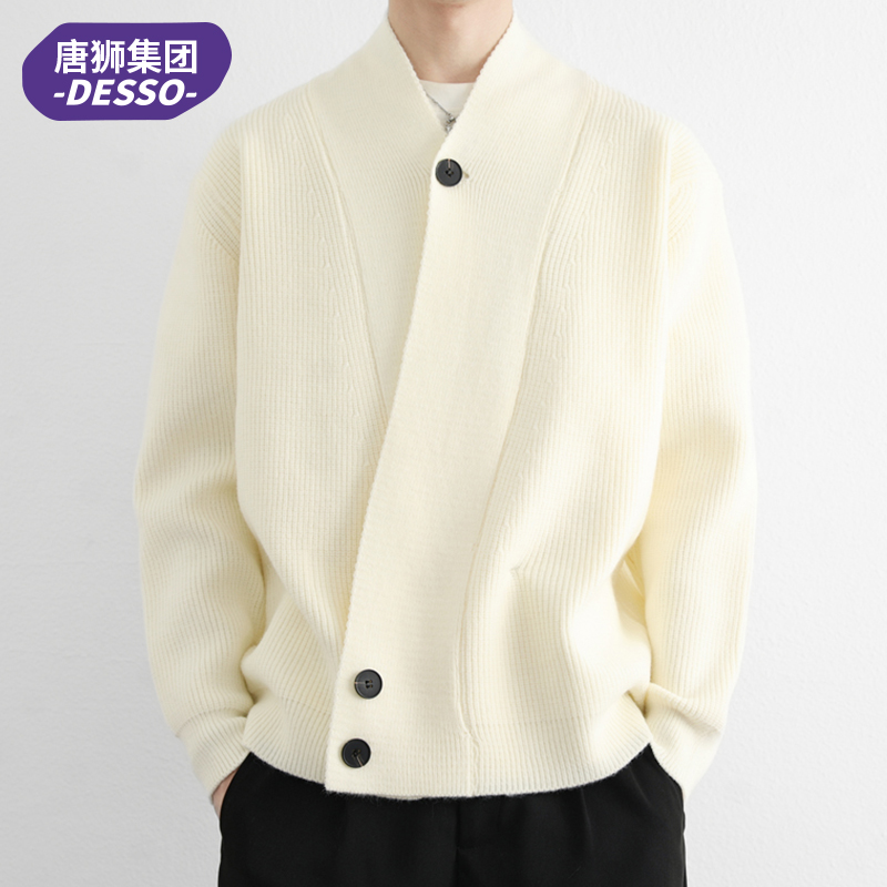 唐狮集团DESSO 男士针织开衫2025春秋新款外套男潮流时尚毛衣休闲