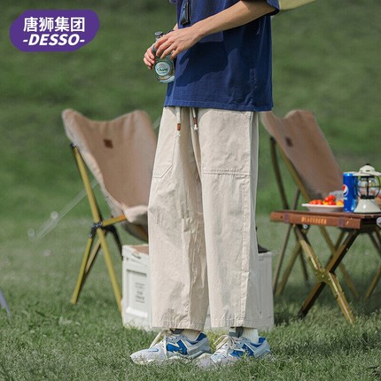 唐狮集团DESSO新款潮流日系九分纯棉工装裤男士夏季薄款宽松户外