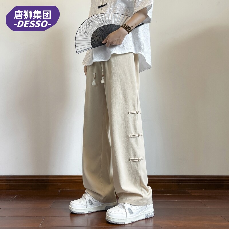 唐狮集团DESSO时尚新中式裤子男士春夏百搭高弹垂感休闲裤国风