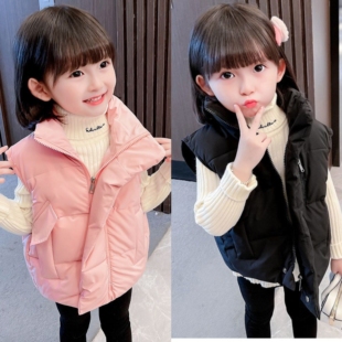 韩版儿童羽绒棉马甲夹秋冬装男童女童宝宝坎肩加厚背心幼儿园外穿