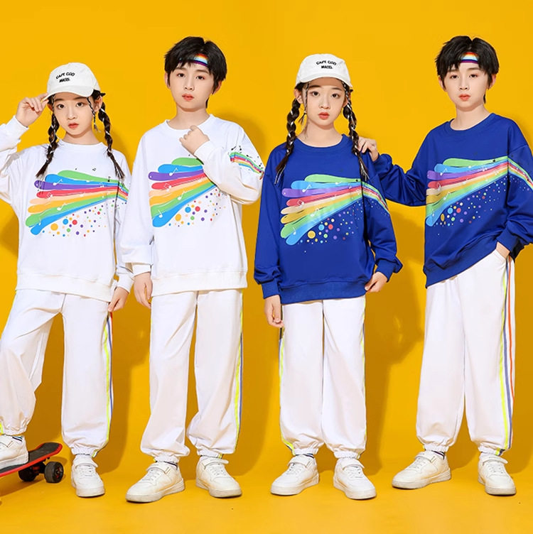 元旦儿童演出服男女童街舞服装少儿嘻哈hiphop童装小学生运动会服