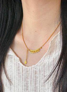 paula时序 5G硬金工艺高闪CNC亮片有钱花龙鳞五钱项链