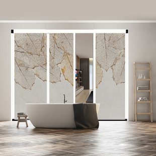 优诗曼现代简约无轨室内折叠隐形推拉门客厅卧室厨房隔断衣柜移门