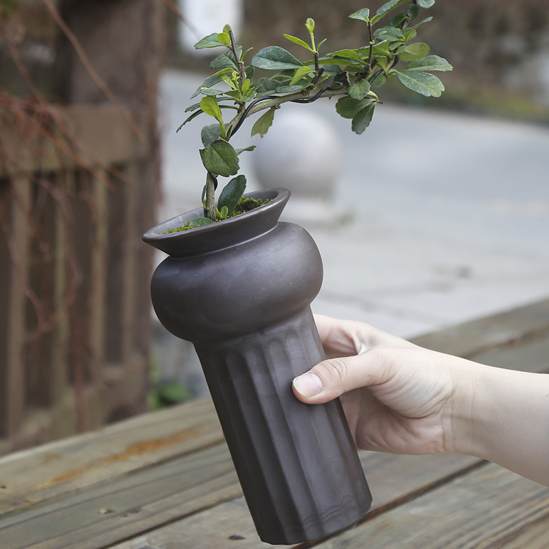 粗陶多肉花盆复古透气大口径