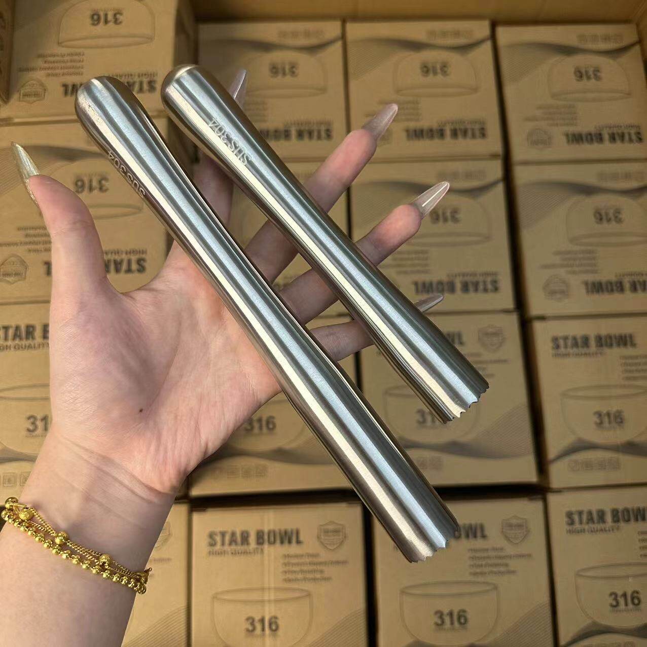 304不锈钢碎冰棒手打柠檬茶工具图片