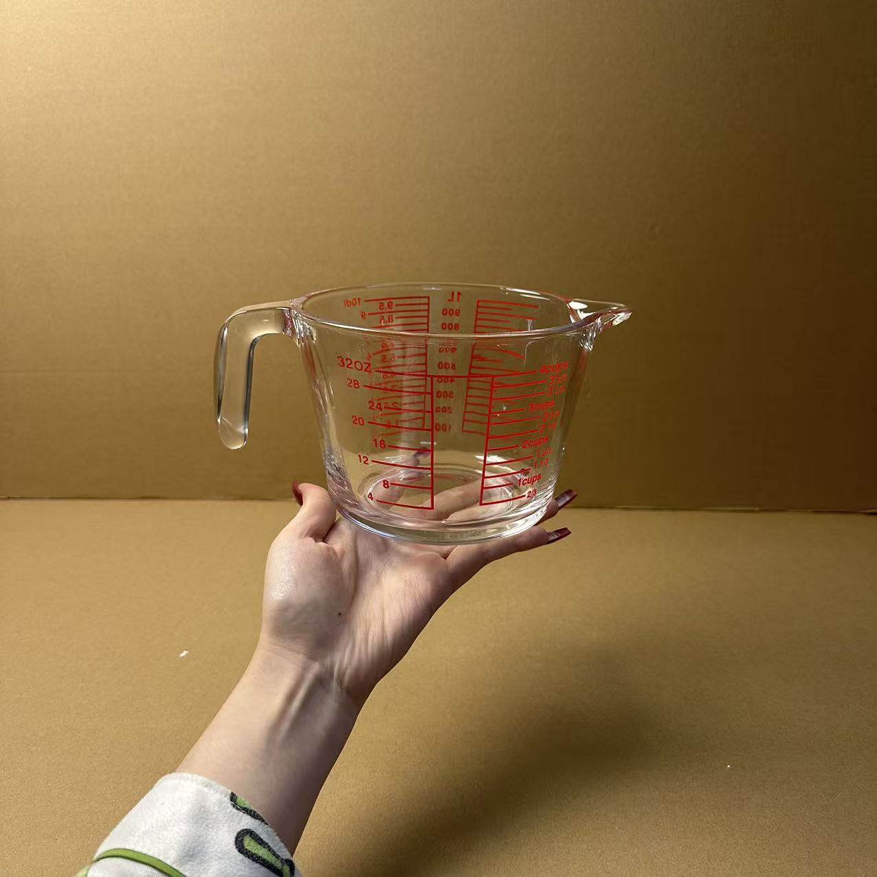 颜一好物玻璃量杯带刻度厨房耐高温烘培打蛋杯热牛奶专用杯带手柄,厨房/烹饪用具,杯子,淘宝优惠券,粉丝福利购,淘宝优惠卷