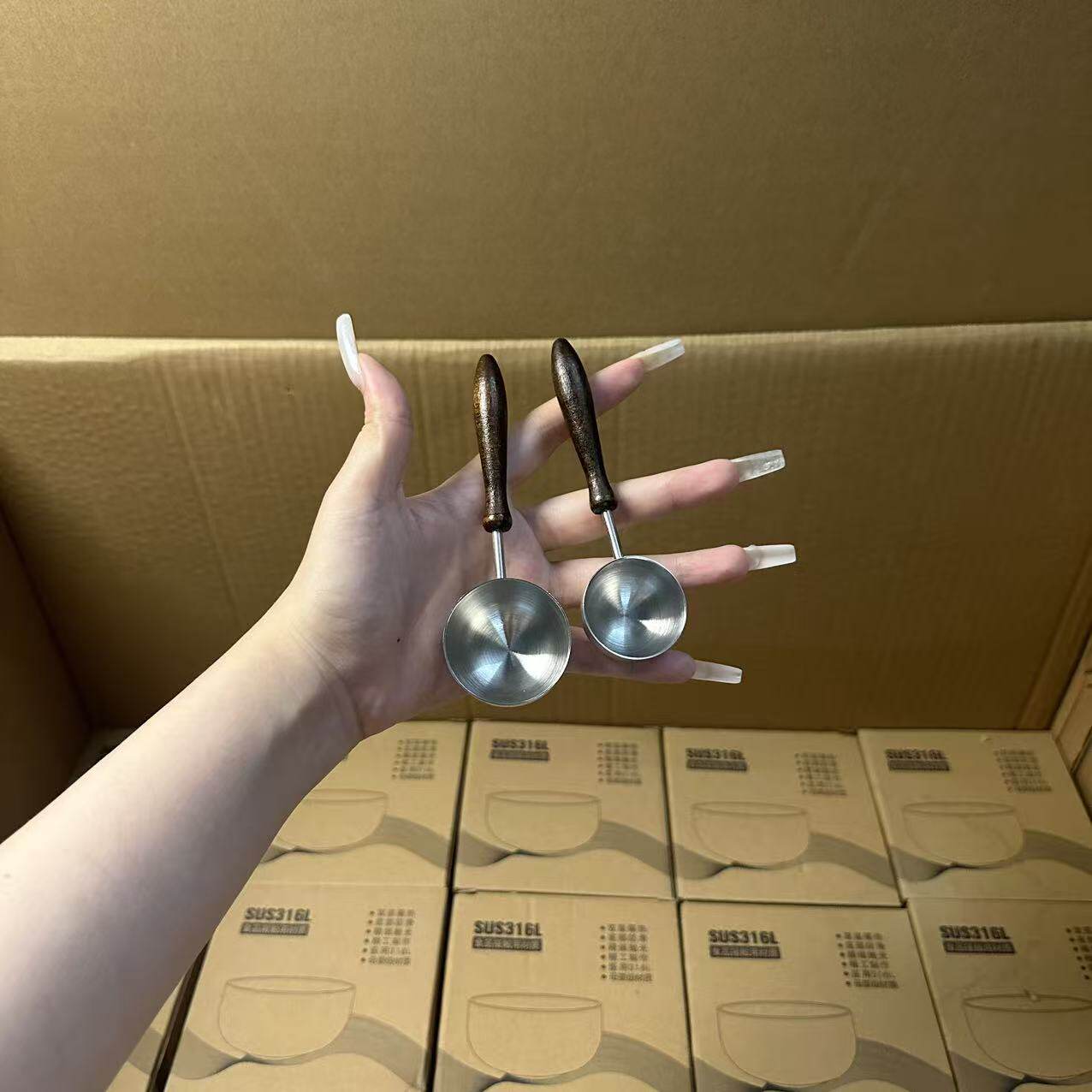 颜一好物 日式不锈钢咖啡豆量勺烘培计量勺家用厨房高颜值量勺