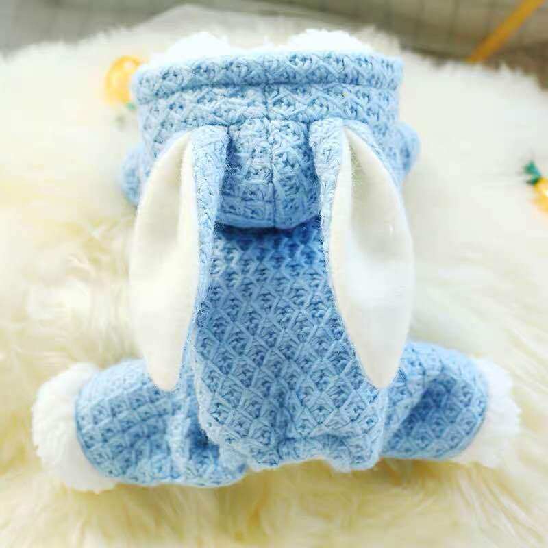 秋冬狗狗衣服新棉加厚宠物四脚棉衣糖果色泰迪比熊可爱小兔子服饰