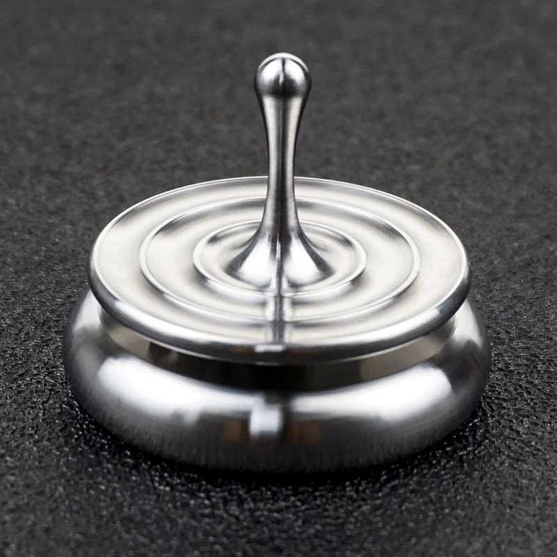 fun ho /水滴手捻陀螺流线型成人解压不锈钢金属平稳静音桌面陀螺