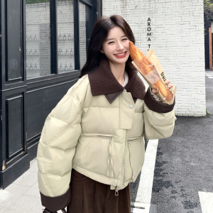 新款 大货已出 针织领蛋白皮50绒羽绒服2609-P245控348图片