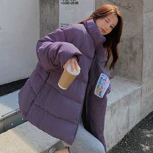 新款！紫色基础款面包棉服163-W810-P140-控218图片