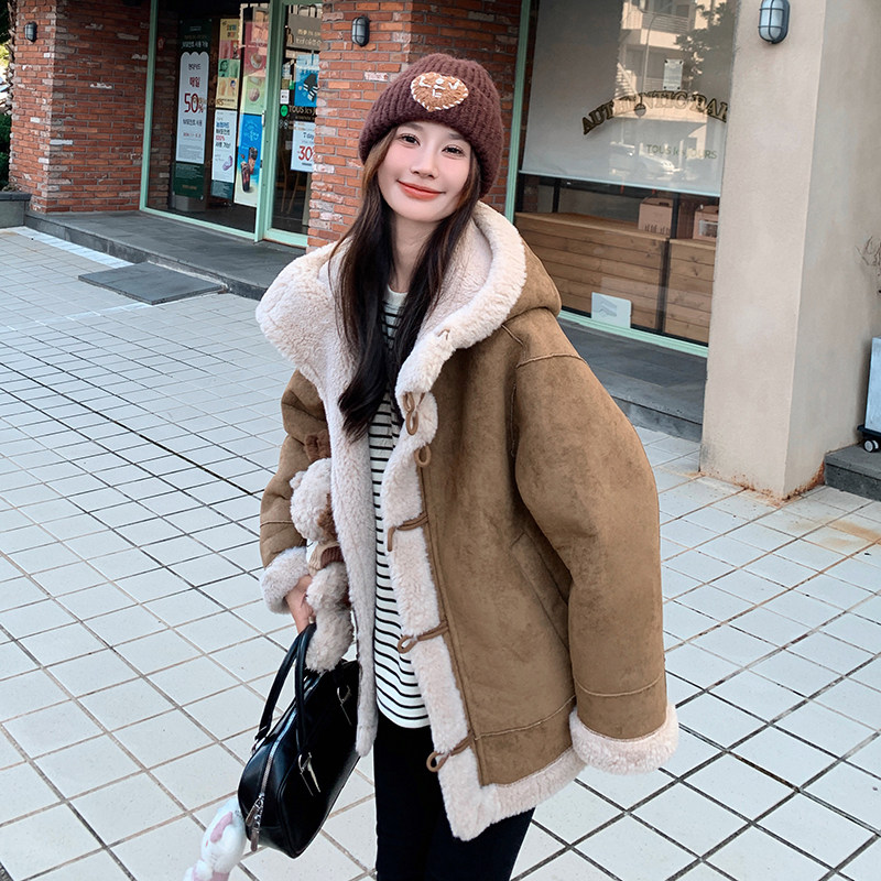 现货冬装加厚羊羔毛外套163-6501-P185控278,女装毛呢外套,拾菱