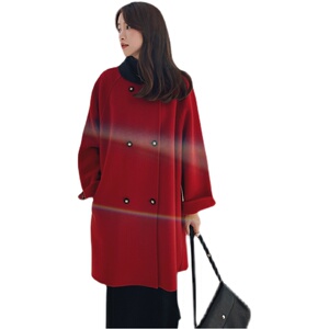 【新款】双面70%羊绒大衣撞色领163-9615-P290-控398图片
