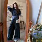 现货新款轻薄牛仔格纹套装163-2528-P185控268，女装套装/套裙，拾菱