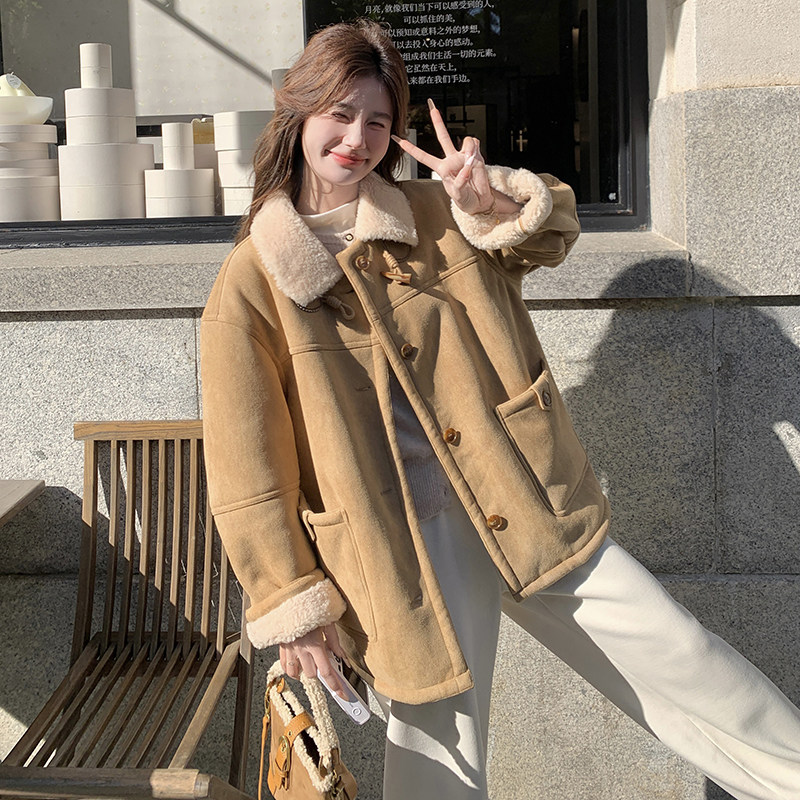 现货冬装新款数据加厚羊羔毛外套163-6523-P195控298,女装毛呢外套,拾菱