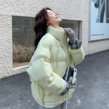 新款大货已出格纹拼接加厚棉服6818-P215控318，女装棉衣/棉服，拾菱