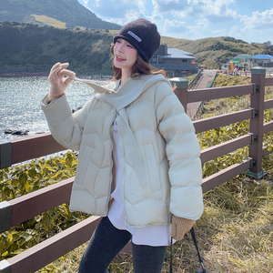 新款 大货已出 带针织披肩帽子90绒羽绒服2656-P315控468图片