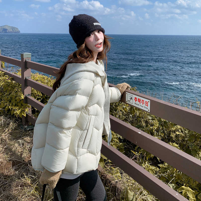 新款大货已出带针织披肩帽子90绒羽绒服2656-P315控468,女装羽绒服,拾菱